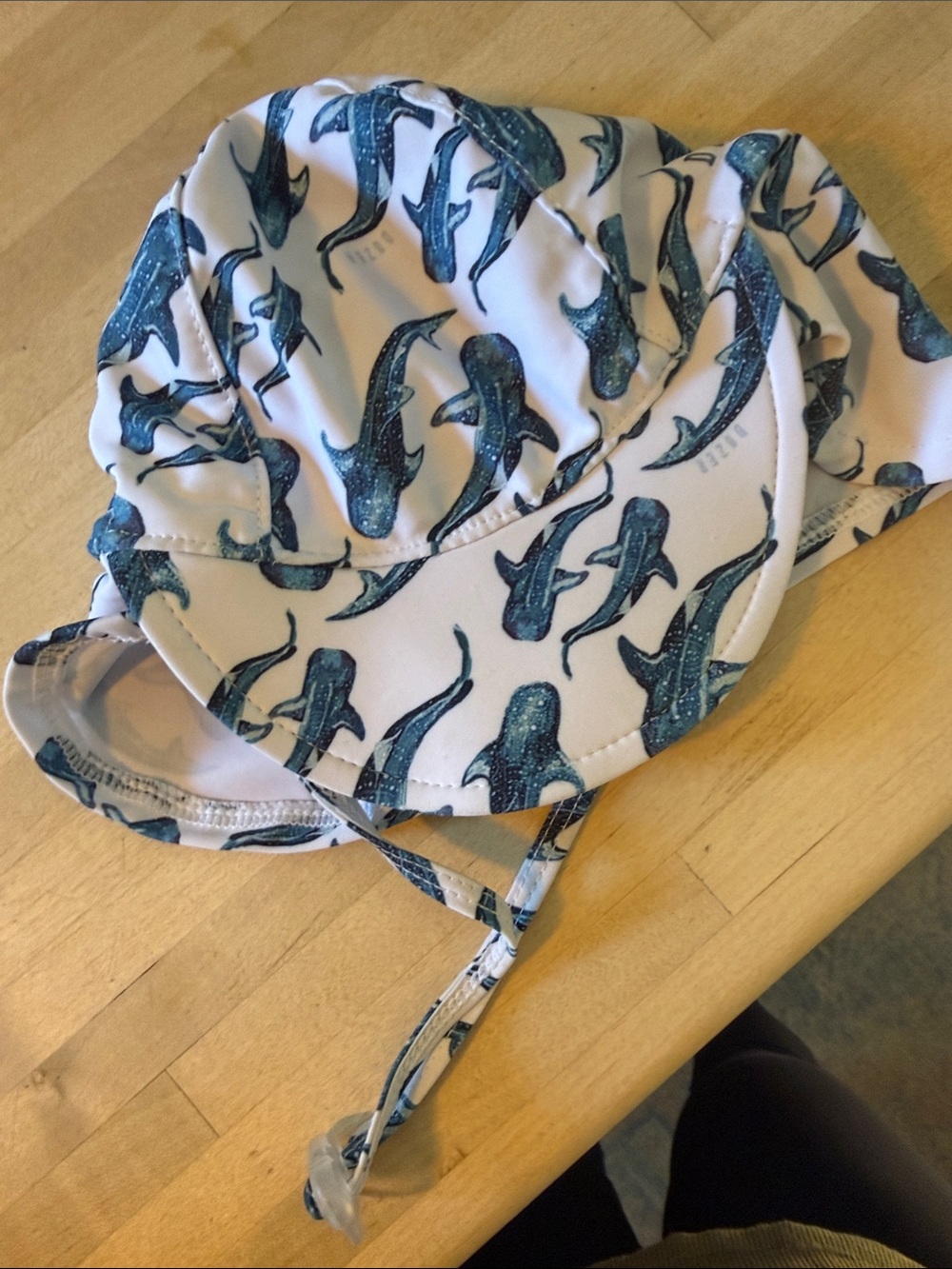 Dozer Whale Print Baby Sun Hat - Blue on White 12-24m whale shark